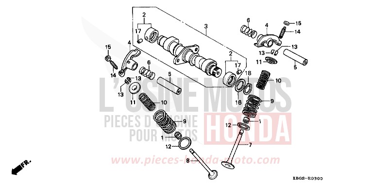 NOCKENWELLE/VENTIL von CB Two Fifty MONZA RED (R110) von 1994